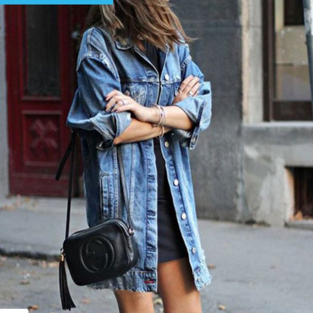Oak&fort long oversized denim coat